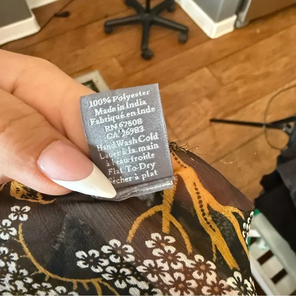 Vince Camuto Black and Gold Floral Kimono
